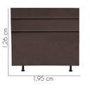 Ver imagem 3 de Cabeceira Estofada Cama Box King 195cm Argentina Corino Marrom- Mabe Magazine