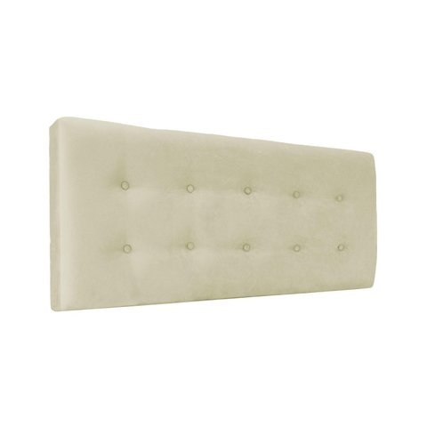 Cabeceira Botonê Almofadada para Cama Luxo Clean Suede Rbl:solteiro Painel/bege