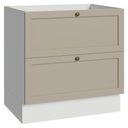 Ver imagem 1 de Balcão de Cozinha Vik 2 Gavetas MDP 80cm Branco Crema Madesa