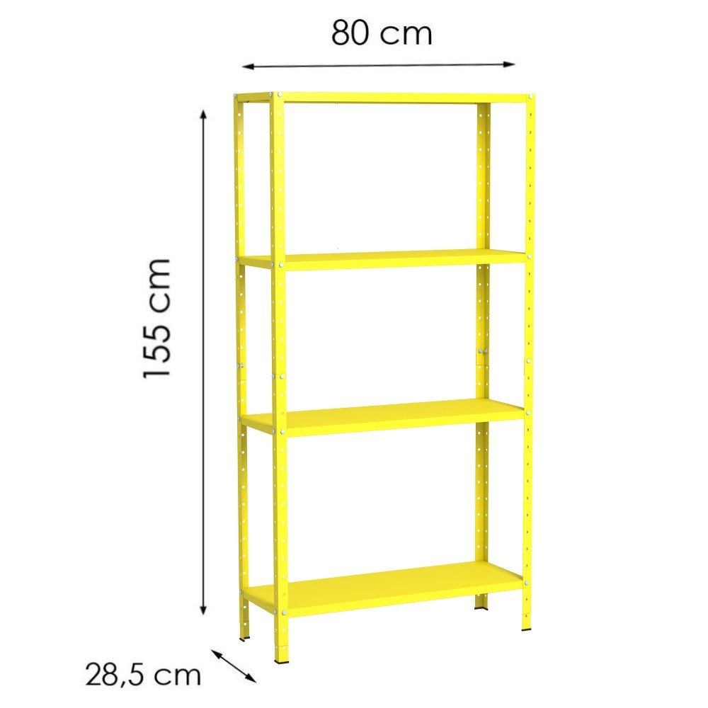 Estante Aço 4 Prateleiras Livros Cozinha Quarto Eaf006 Amarela - 2