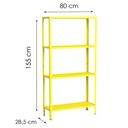 Ver imagem 2 de Estante Aço 4 Prateleiras Livros Cozinha Quarto Eaf006 Amarela