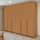 Ver imagem 1 de Guarda Roupa 6 Portas 6 Gavetas 100% Mdf Easy Space Amendoa Clean