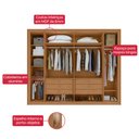 Ver mais imagens de Guarda Roupa 6 Portas 6 Gavetas 100% Mdf Easy Space Amendoa Clean
