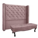 Ver imagem 1 de Cabeceira Cama Box King 195cm e Recamier Vicenza Veludo S04 - D’Rossi