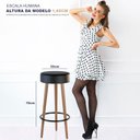 Ver imagem 3 de Kit 03 Banquetas Estofada com Pés de Madeira Couríssimo Preto