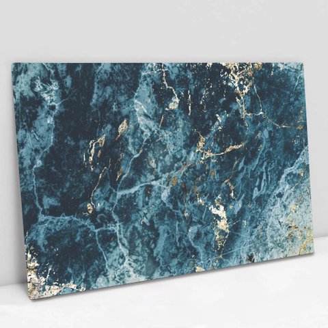 Quadro Decorativo em Canvas Abstrato Azul Celeste TaColado Borda Infinita 90 x 60cm