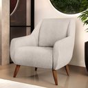 Ver imagem 1 de Poltrona Decorativa Fixa Pés de Madeira Paloma D02 Linho Cru B-443 - Lyam Decor