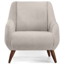 Ver imagem 4 de Poltrona Decorativa Fixa Pés de Madeira Paloma D02 Linho Cru B-443 - Lyam Decor