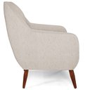 Ver imagem 6 de Poltrona Decorativa Fixa Pés de Madeira Paloma D02 Linho Cru B-443 - Lyam Decor