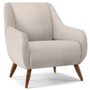 Ver imagem 2 de Poltrona Decorativa Fixa Pés de Madeira Paloma D02 Linho Cru B-443 - Lyam Decor