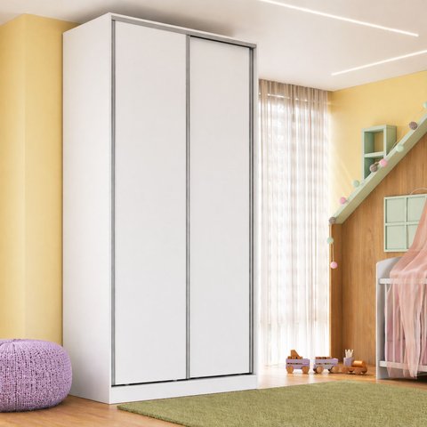 Guarda-roupa Infantil Solteiro 2 Portas de Correr Moderno Emovell