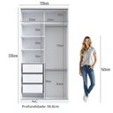 Ver imagem 3 de Guarda-roupa Infantil Solteiro 2 Portas de Correr Moderno Emovell