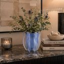 Ver imagem 2 de Vaso Decorativo Orgânico em Vidro Azul Fosco 16cm LR0059 Btc