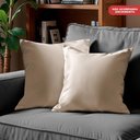 Ver imagem 2 de Kit 2 Capas de Almofadas Velusoft Bege 45x45cm cama inbox