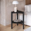 Ver imagem 2 de Mesa Lateral Organica Pe Madeira 28013 Nero Preto Artesano