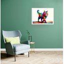 Ver imagem 2 de Quadro Decorativo Gato Caminho Colorido - 50x70cm:moldura Branca