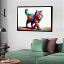 Ver imagem 1 de Quadro Decorativo Gato Caminho Colorido - 50x70cm:moldura Branca