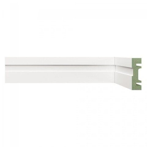 Rodapé de MDF Frisado de 5CMX2,40m Rende 2,4m 502 Branco Moldufama