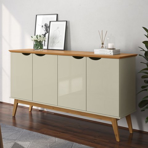 Buffet Mila 4 Portas Off White Cinamomo