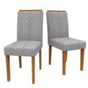 Ver imagem 2 de Conjunto Mesa Isabela com Tampo Giratório 135cm com 6 Cadeiras Amanda - Ipê / Off White / LN02