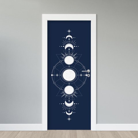 Adesivo Porta - Fases da Lua 3 Faxprint Adesivo de Porta