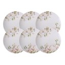 Ver imagem 1 de Jogo 6 Pratos Rasos Porcelana Decorada 28cm Tramontina Magnólia Mesa Posta Eventos