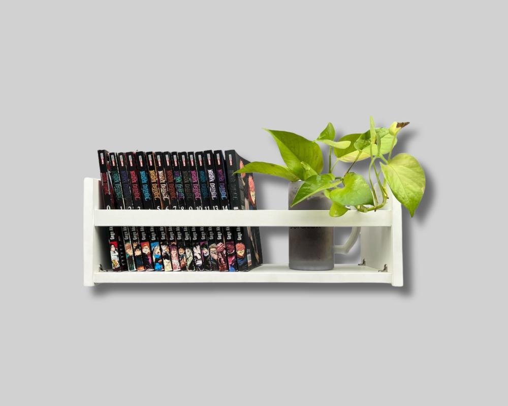 Nicho Organizador de Livros, Mdf Branco, 15mm, 50x18 - 2