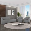 Ver imagem 2 de Sofá 4 Lugares Orgânico 220cm Morgan e 2 Poltronas Lua Linho Grafite D03 - D'Rossi