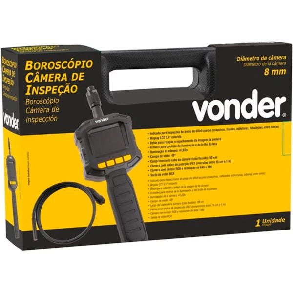 Boroscópio câmera de inspeção 8mm Display 2,4 polegadas Vonder - 2