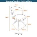 Ver imagem 2 de Kit 2 Cadeira Kyoto Estrutura em Aço Carbono Revestimento em Tecido Preto Fratini