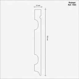 Rodapé de MDF 15cm x 15mm x 2,40m Frisado Resistente a Umidade Moldufama 1503 - 2