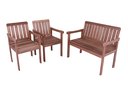 Ver imagem 4 de Banco Namoradeira com Duas Poltronas Jardim Varanda Deck Madeira Maciça