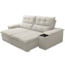 Ver imagem 6 de Sofá Retrátil Reclinável para Sala de Estar Living 210cm Ártico F04 Veludo Bege - Lyam Decor