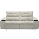 Ver imagem 3 de Sofá Retrátil Reclinável para Sala de Estar Living 210cm Ártico F04 Veludo Bege - Lyam Decor