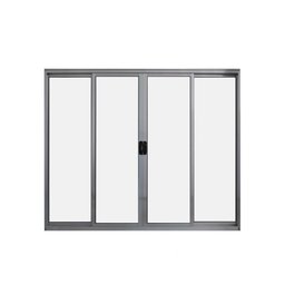 Janela de Correr 4 Folhas S/ Grade Aluminio Brilhante 1.00 x 2.00 Linha Modular - Hale - 1