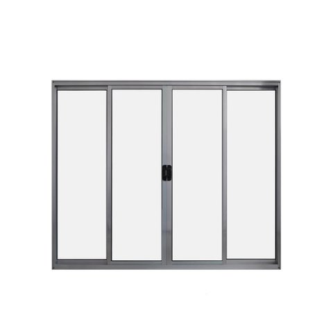 Janela de Correr 4 Folhas S/ Grade Aluminio Brilhante 1.00 x 2.00 Linha Modular - Hale