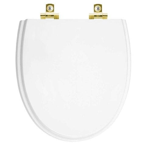Assento Sanitário Soft Close Eros Branco para Vaso Incepa com Ferragem Dourada