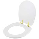 Ver imagem 2 de Assento Sanitário Soft Close Eros Branco para Vaso Incepa com Ferragem Dourada