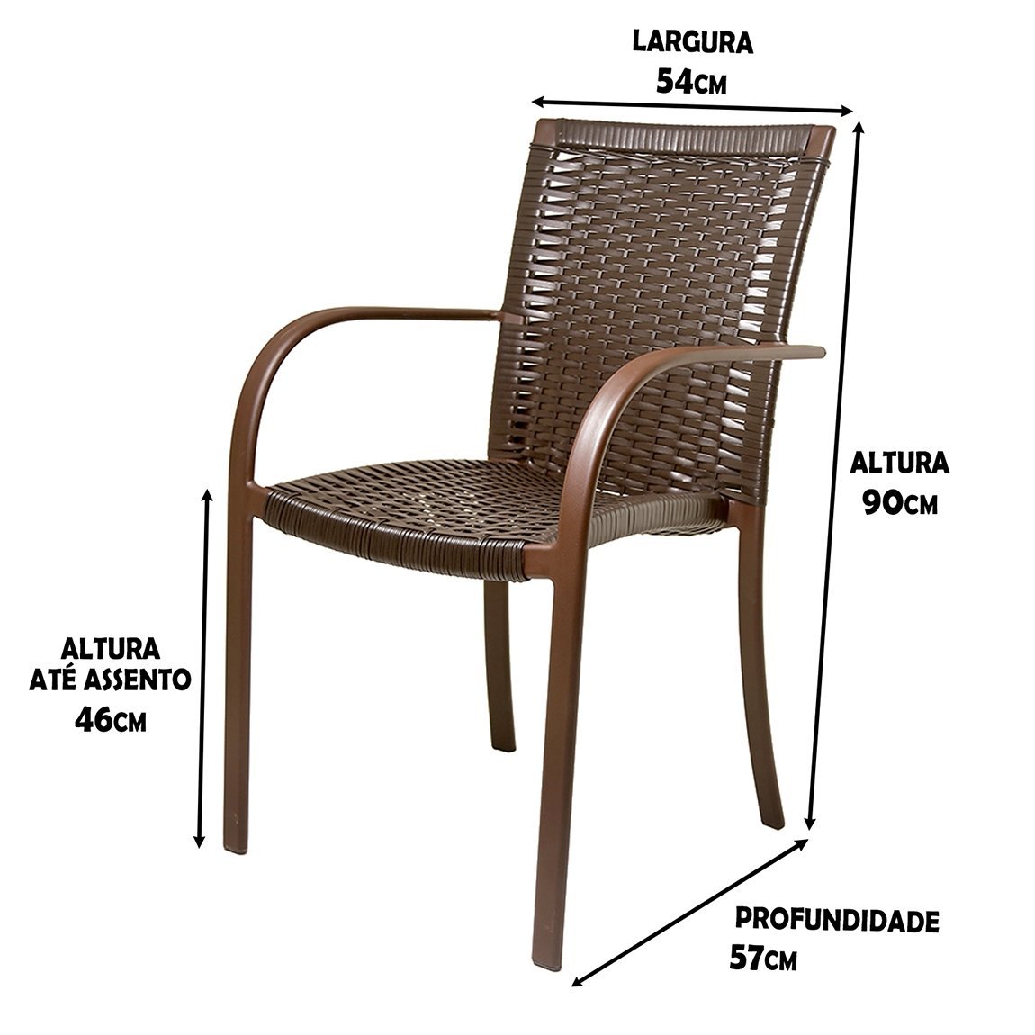 Cadeira Ascoli em Alumínio com Pintura Eletrostática para Área, Piscina, Edícula, Jardim - Vinho Dar - 2