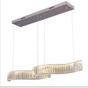 Ver imagem 1 de Lustre 2 faixas aço inox e cristal 48w 3 em 1 (3.000/4.500/6.500) 3.840 lumens 1000x170MM/500x100MM 