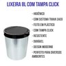 Lixeira Cesto Cozinha Banheiro 8l Tampa Click Prata - 5