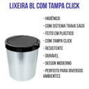 Ver imagem 5 de Lixeira Cesto Cozinha Banheiro 8l Tampa Click Prata