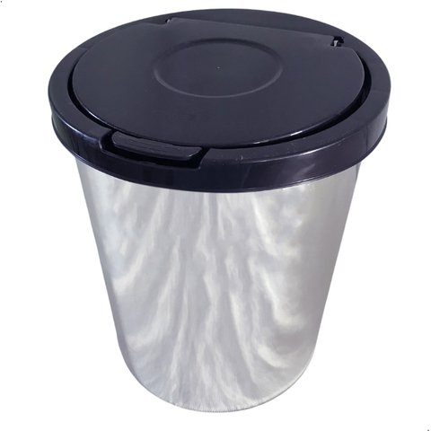 Lixeira Cesto Cozinha Banheiro 8l Tampa Click Prata