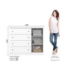 Ver imagem 3 de Cômoda 1 Porta 4 Gavetas Branco HP Americano