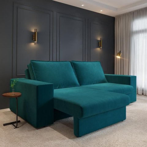 Sofá Capri 2 Lugares Retrátil e Reclinável 160cm Verde Suede