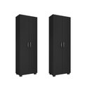 Ver imagem 1 de Kit Escritório com 2 Livreiros Portas Grandes Office Preto Tx - Fdecor