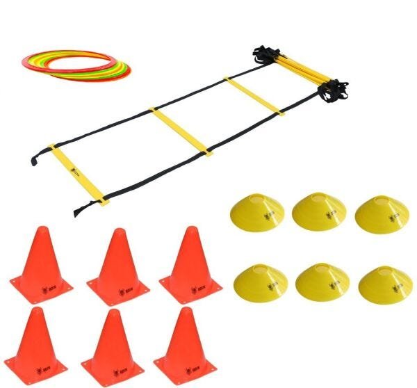 Kit Treinamento Funcional Escada Agilidade Cones Argolas - 1