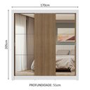 Ver mais imagens de Guarda-roupa Casal 3 Portas de Correr com Espelhos Branco/rustic Nobre Madesa Branco/rustic