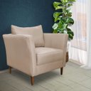 Ver imagem 6 de Poltrona Decorativa Sala de Estar Pés Palito Lubbock Couro Bege - Gran Belo