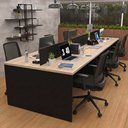 Ver imagem 4 de Conjunto Estação de Trabalho 6 Lugares com 6 Cadeiras de Escritório Ergonômicas - Dubai/Preto